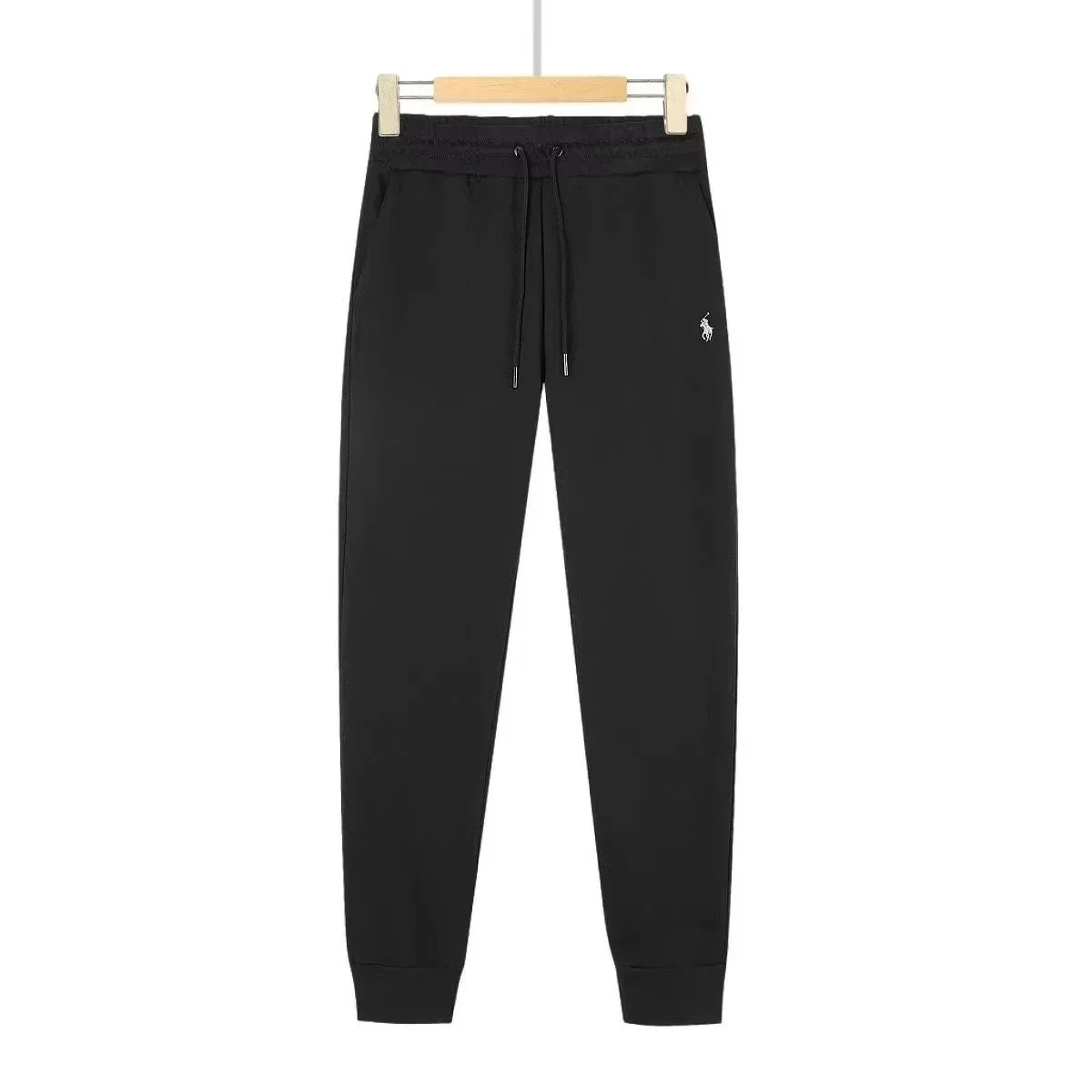 Black and white label pants